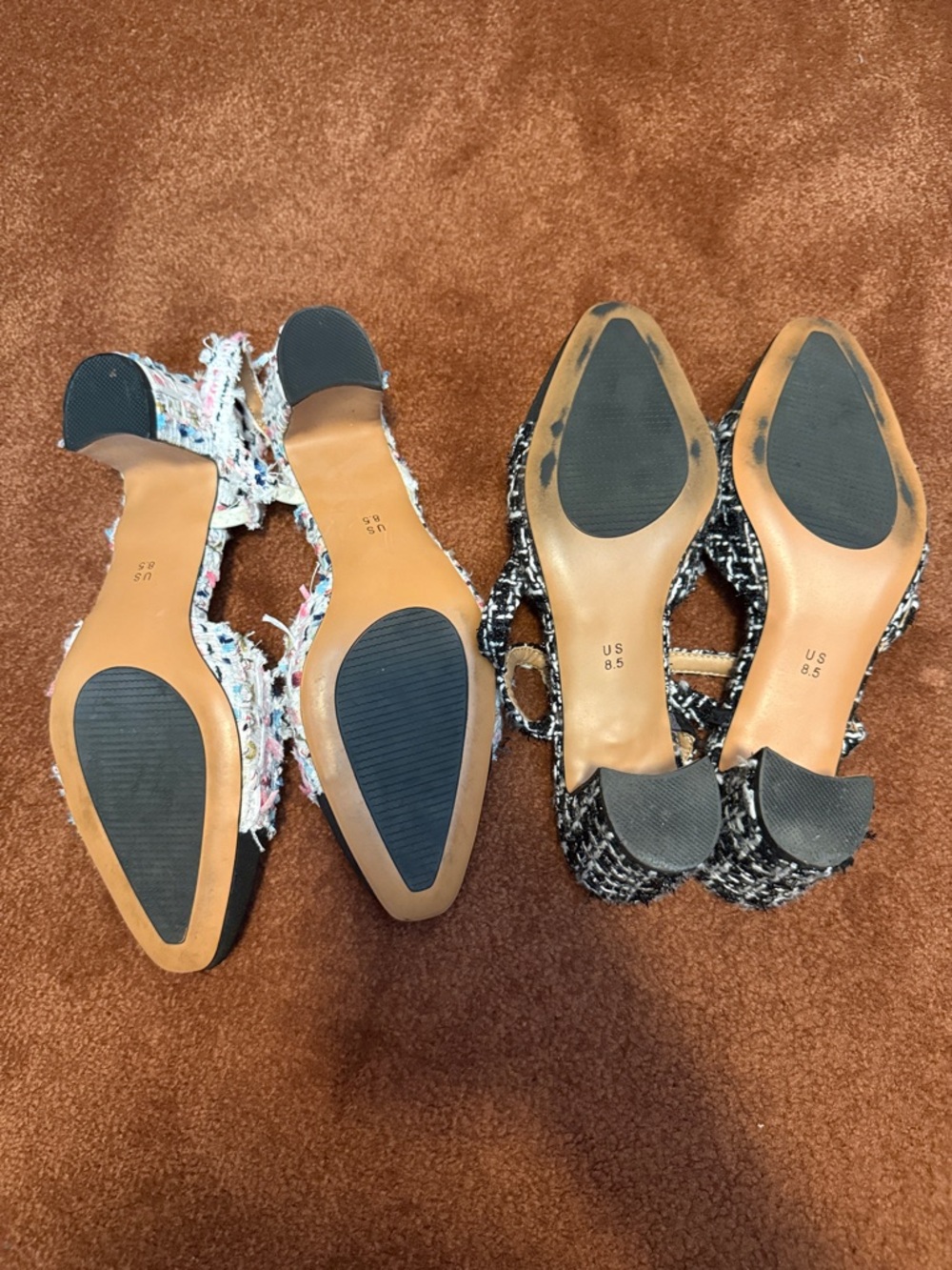 2 pairs Tweed Slingback Heels - Picture 6 of 6